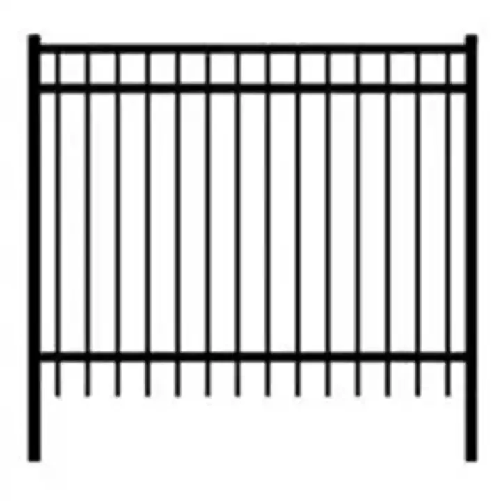 Düz üst metal duvar ev kazık çit açık kafes ferforje çit paneli ile toz kaplı siyah renk