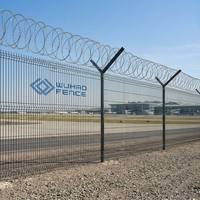 Clôture anti-escalade personnalisée pour aéroport, en acier à faible teneur en carbone revêtu de PVC, hauteur 7/8 pieds, avec certification CE