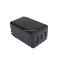 Çoklu Girişli 65W Hızlı Şarj Cihazı Gan A+C+C USB Duvar Adaptörü Katlanabilir Fiş ABD Euro İngiltere QC 3.0 PD OTP
