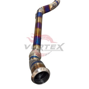 ท่อไอเสีย Vortex Titanium สำหรับ Mercedes Benz AMG GT50 E53 3.0T Valvetronic Catback สีฟ้าเบิร์นท์ เสียงดุดัน - Product Image 6