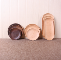Plateau de service en bois massif de hêtre japonais, plateau à gâteau ovale sans peinture écologique pour les fêtes quantité minimale de commande 10 pièces