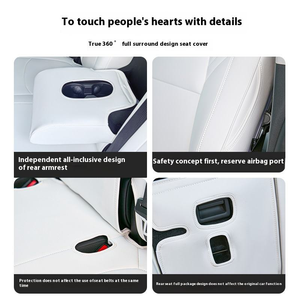 Housses de siège de voiture en cuir PVC haut de gamme, ensemble complet de 10 pièces, style professionnel/luxe, universelles, toutes saisons, pour <span class=keywords><strong>Tesla</strong></span> <span class=keywords><strong>Model</strong></span> 3/Y - Product Image 3