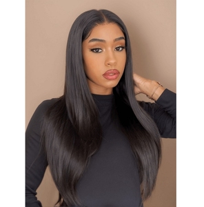 Taille personnalisée cheveux vierges sans colle pleine perruque frontale en dentelle perruque droite vietnamienne crue avec HD dentelle transparente sans produits chimiques - Product Image 1