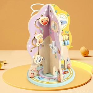 Blocs éducatifs amusants en forme d'arbre, cube d'activités en bois, jouets Montessori pour garçon et fille de 1 an, cadeaux d'anniversaire - Product Image 2