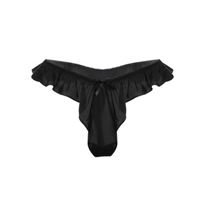 Vente en gros <span class=keywords><strong>String</strong></span> souple en dentelle pour femmes Sexy Plus Size Soyeux Nylon Stretch Volants <span class=keywords><strong>Satin</strong></span> Sous-Vêtements Culotte <span class=keywords><strong>String</strong></span> - Product Image 5