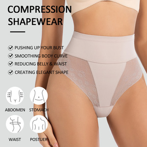 <strong>Lace</strong> High Waist Tummy Control Women Underwear Panties Breathable Thongs Panties Slimming <strong>Shapewear</strong> - Product Image 2