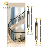Balustrade de balcon en aluminium personnalisée, escalier de Club, conception de Balustrade en aluminium de cuivre, escalier moderne d'intérieur