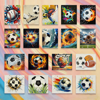 Kit de Peinture par Numéros Football Art Moderne 40*50cm Sans Cadre ou Avec Cadre Peinture Acrylique DIY pour Adultes Décoration Murale Maison Cadeau