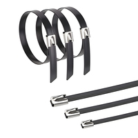 Selbstsichernde PVC-beschichtete 304 Edelstahl Hochfeste ROHS/CE/REACH-zertifizierte Kabelbinder für Industrielle Anwendungen
