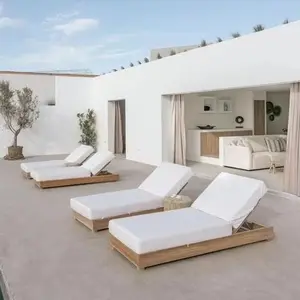 Luxury Hotel Garden Swimming pool outdoor Furniture solid teak wood Sunbed Sun Beach Lounger