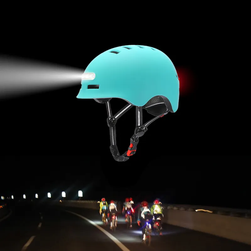 2023 Smart LED Flash Riding Scooter helmet with light for Electric Scooter and Other bike bicycle Or Motorcycle accessories