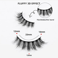 Faux cils réalistes de style occidental, volumineux, recourbés, à une seule bande, longs