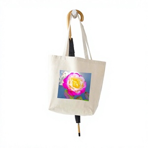 Sacs fourre-tout en toile de coton personnalisés pour femmes, avec poche zippée, motif lettres, logo imprimé par sublimation, durables, tendance, grande taille, vente en gros - Product Image 6