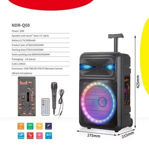 Enceinte amplifiée Corneta, enceinte amplifiée Bosinas de 8 pouces, haut-parleur de 8 pouces pour karaoké en plein air, chariot avec micro sans fil pour les fêtes - Product Image 5