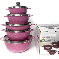 Batterie de cuisine 10 pièces en aluminium moulé sous pression à fond spirale antiadhésif classique cuisine à domicile cuisine métal durable