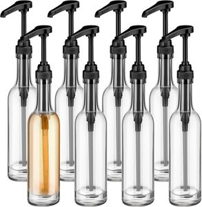 Botellas dispensadoras de jarabe de café de vidrio para <span class=keywords><strong>Bar</strong></span> Dispensador de bomba de café de 350ml Botella de jarabe de vidrio con bombas - Product Image 1