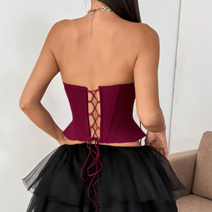 King Mcgreen Star Spicy Girl Style Fishbone Fashion Corset à lacets Soutien-gorge <span class=keywords><strong>moulant</strong></span> Sexy Taille Cincher Haut sans bretelles Discothèque - Product Image 2