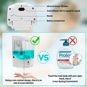 Dispensador de Jabón Automático Inteligente con Sensor de Espuma, Dispensador de Desinfectante de Manos de Plástico, Funciona con Batería, Montado en la Pared, Moderno - Product Image 5