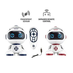 Toy robot intelligent infrared Remote Control fingerprint sensor smart robot for kids - red/ blue