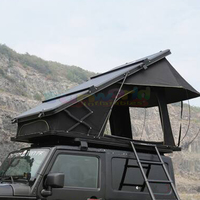 Tente de toit pliable pour voiture 4 personnes, triangle, en aluminium, coque souple, pour camping, pick-up, tente de toit pour tout-terrain