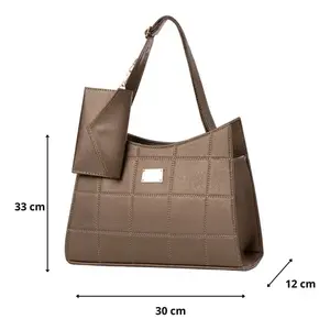 Sac à main pour femme Fana Jacinta en cuir véritable, à une bandoulière, motif géométrique, usage quotidien - Product Image 3