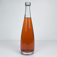 Bouteille en verre transparente pour spiritueux, corps bombé, col long et étroit, base épaisse, vente en gros directe usine Chine