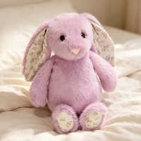 Peluche personnalisée douce et moelleuse, mascotte sur mesure, lapin en peluche de haute qualité à imprimé floral pour promotion et cadeaux
