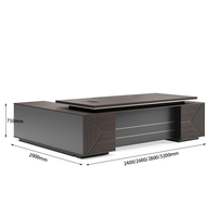 Bureau de direction moderne en forme de L avec armoire droite, panneau mélaminé écologique de qualité E1, table de bureau de luxe pour PDG et dirigeants