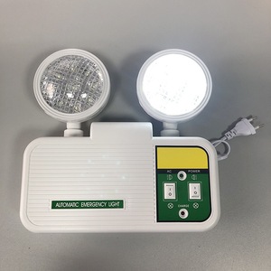 Automatic <b>Emergency</b> <b>Light</b> 2 X 8W LED Dual Head 360 Degree Rotate AC 85-265V White <b>Light</b> Plastic Body - Product Image 5
