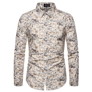 Fast Stock Available Various <strong>Patterns</strong> Printed Floral Hawaiian Long Sleeve <strong>Men</strong> Casual Blouse <strong>Shirt</strong> - Product Image 6
