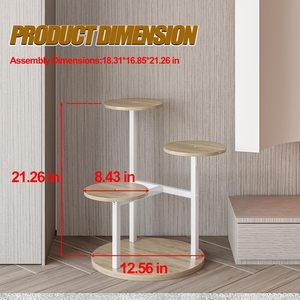 Multi Tiered Ironwood Plant Stand Four Tier Storage <b>Shelf</b> Minimalist <b>Modern</b> Design For Indoor Living Room And Balcony - Product Image 3