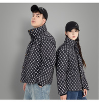 Hot-Selling New Winter Brown White Duck Down Jacket pour hommes Parkas courts épaissis à la mode avec fermeture à glissière pour les couples