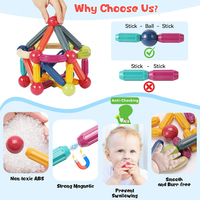 Juego de Construcción Magnético STEM, Bloques Magnéticos, Juguetes para Niños, Palos de Ensamblaje Seguros, Bolas y Varillas Magnéticas, Constructor