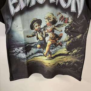เสื้อยืดแฟชั่นดีไซเนอร์คุณภาพสูง MIXED EMOTION ประดับเพชร สไตล์เรโทร สตรีทแฟชั่น เสื้อผ้าผู้ชาย - Product Image 3