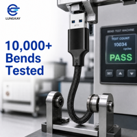 Câble d'extension USB 3.2 Gen 2 LUNG KAY 10 Gbit/s SuperSpeed, mâle vers femelle, tressé et blindé, OEM