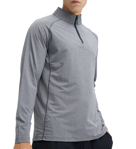 Camiseta deportiva con cremallera de secado rápido para gimnasio, entrenamiento, running, ajustada, transpirable, personalizada para hombre, superventas - Product Image 3