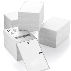 Étiquettes thermiques sensibles à la chaleur en fanfold 4x6 10x15 avec code-barres pour les étiquettes d'expédition des épiceries et des supermarchés, autocollant A6 pour étiquettes thermiques - Product Image 2