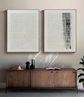 Personnalisé grand blanc Beige 3D texturé minimaliste à la main Wabi-Sabi peinture à l'huile abstraite pour la maison hôtel bureau mur Art décor