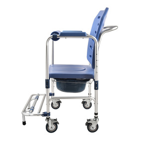 Wei Yikang <b>Commode</b> Chair With Wheels <b>Folding</b> Portable Toilet Chair For Elderly Shower Use 58cm Seat Width 99cm Height - Product Image 5