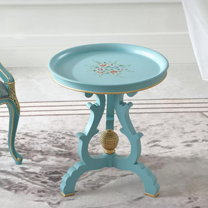 Villa mobili per la casa antico classico <span class=keywords><strong>tavolino</strong></span> rustico di piccole dimensioni <span class=keywords><strong>lago</strong></span> colore blu disegni <span class=keywords><strong>tavolino</strong></span> rotondo - Product Image 1