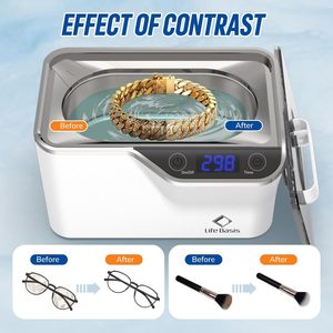 Nettoyeur à ultrasons professionnel LifeBasis 45 kHz pour <span class=keywords><strong>bijoux</strong></span>, 20 onces (600 ml), avec minuterie numérique pour le <span class=keywords><strong>nettoyage</strong></span> des montres, bagues, pièces de monnaie et prothèses dentaires - Product Image 3