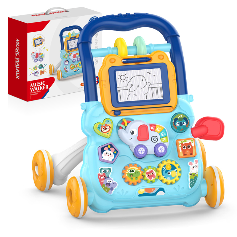 Crianças bebê atividade mão Push Walkers brinquedos fábrica plástico Walker brinquedo musical bebê aprendizagem Walker