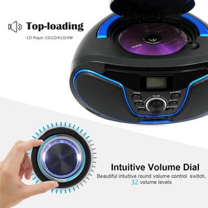 Radio FM portable de bureau avec écran LCD, Boombox Bluetooth, lecteur <span class=keywords><strong>CD</strong></span> 5.0, avec poignée - Product Image 4