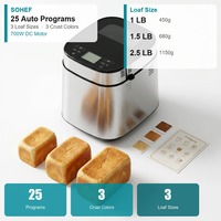 Máquina para Hacer Pan Automática Honeyice SC-3206 con Báscula Digital Integrada y Dispensador de Levadura, Máquina Profesional para Panadería Casera