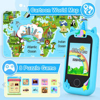 Téléphone intelligent jouet pour enfants de 2,8 pouces avec capteur d'image CMOS, cadeau de Noël pour l'apprentissage et le jeu, appareil photo, jeu, téléphone