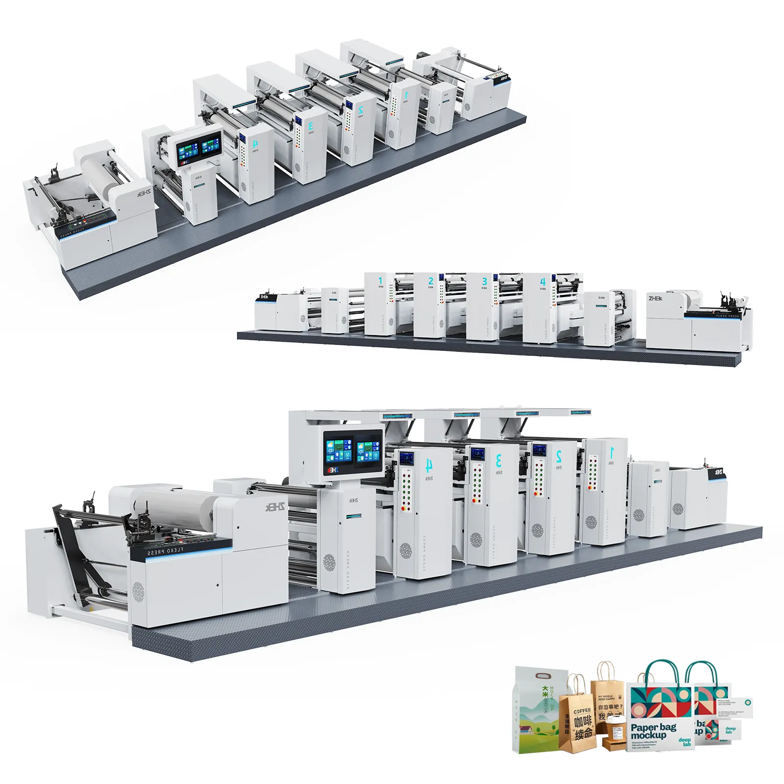 Automatic High Speed High Precision Flexographic Printers Petal Type Unit Flexo Printing Machine