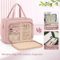 Élégante Trousse de Maquillage Matelassée en Toile Grande Capacité à Suspendre, Fermeture Éclair, Sac de Voyage Tendance, Logo Personnalisé, Polyester Doux