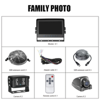 Monitor de cámara de 7 pulgadas para coche, Monitor de vídeo de advertencia de 4 canales para camión, Rv, autobús, barco, novedad