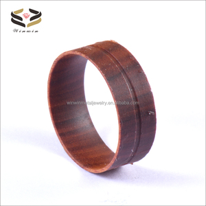 Bagues ou anneaux unisexes en bois de santal doré, bois de fer, bois de koa, 8 mm, pour incrustation, design tendance - Product Image 3