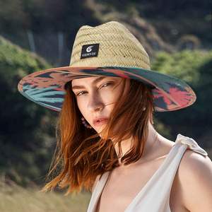Chapeau de paille naturel à large bord pour homme, style sombrero, idéal pour le surf et les sauveteurs, personnalisable avec logo - Product Image 3